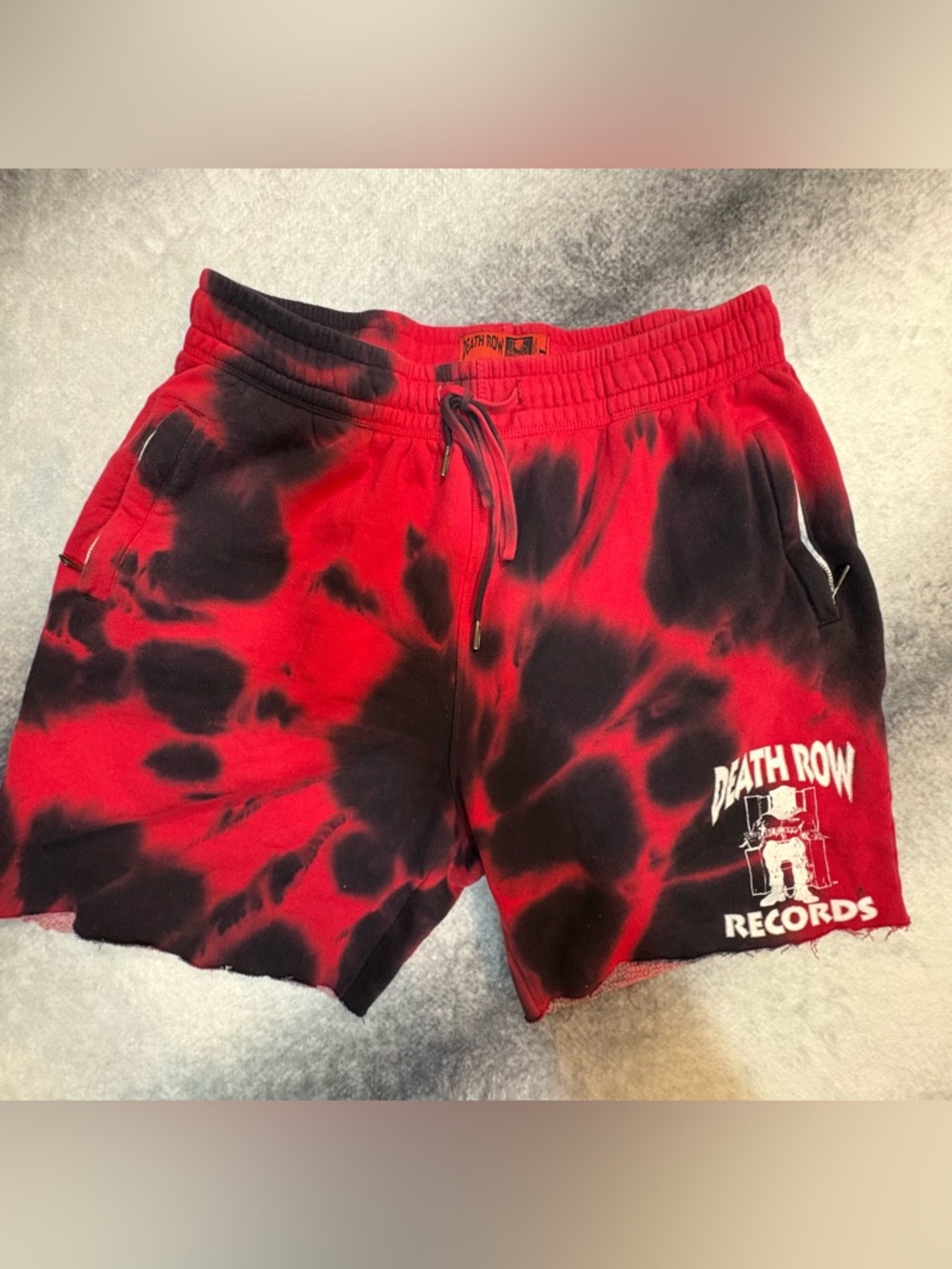 (A6) Death Row Records x Shoe Palace Red Tie Dye‎ Fleece Shorts Men's 2XL Rare